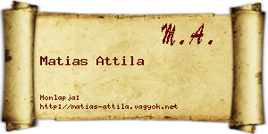 Matias Attila névjegykártya